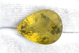 36,38 Karat Schachbrett Birne Brasilianischer Oro De Verde Citrin Edelstein Edelstein - Bild 1 von 1