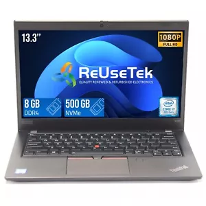 Lenovo ThinkPad X390 13.3" Intel i7-8565U 8GB/500GB NVMe SSD Win 11 Pro Laptop - Picture 1 of 23