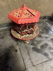 Vintage Cast Iron Spinning Carousel Merry-Go-Round Coin Bank