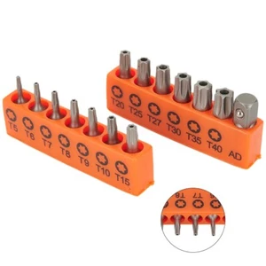 14pcs Set 25mm Torx Screwdriver-Bits With Hole T5-T40 Electric Screw Driver - Picture 1 of 20