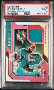 2021 Prizm #PJ-8 Jaylen Waddle Premier Jersey-Pink PSA MINT-9 - Picture 1 of 3