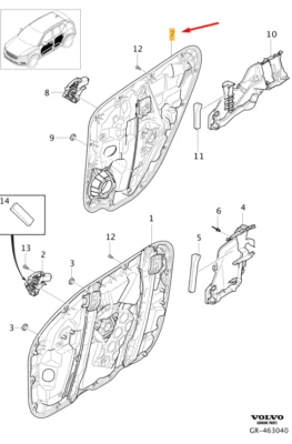 VOLVO XC40 Rear Left Door Window Lift Carrier 32353277 NEW GENUINE - Image 1 of 2
