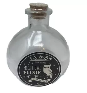 Halloween Glass Potion Bottle Night Owl Elixir witch potions Magic Potion - Picture 1 of 9