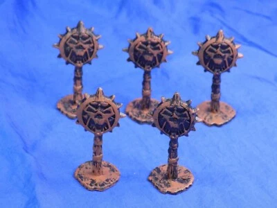 BATTLEGROUND CROSSBOWS & CATAPULTS Game ORC FLAGS x5 Replacement Pieces - Image 1 of 3