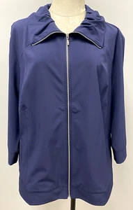 Chico Weekends Balance Alijah Jacket 3/4 Sleeve Midnight Blue Full Zip New 3 XL - Picture 1 of 7