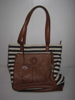 Bolso de Mano Brighton Anchor Harbor Dije Náutico de Hombro Cuero Marrón $285 Foto 1 de 4