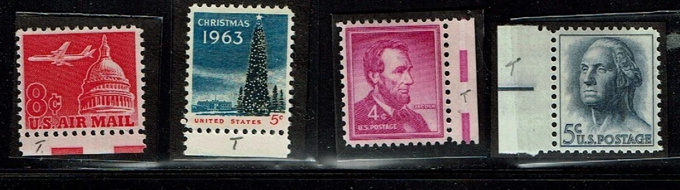 1962 U.S AIRMAIL 8c Tagged "Airliner" plus Three others Sc#C64 M/NH/OG Fresh! - Image 1 of 1