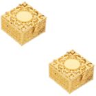 2pcs Rosaries Beads Storage Box Cube Metal Square Empty Keepsake Trinket Box