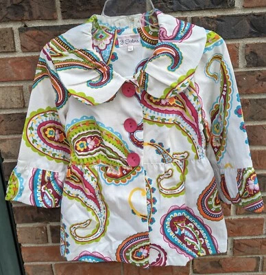Chaqueta 3 Hermanas Cuello Poeta Peplum Blanco Paisley Talla XS Artística  Foto 1 de 4