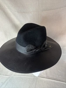 GOORIN BROS. Breite Krempe Fedora/Cowboyhut Wolle/Leder Gr. Medium schwarz - Bild 1 von 5