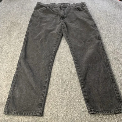 Rustler Jeans Mens 38x29 Regular Fit Straight Leg Black Denim 100% Cotton Faded - Image 1 of 4