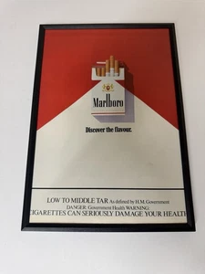 Framed Original 1980’s Marlboro Cigarettes F1 Magazine Advert Poster 80s Retro a - Picture 1 of 1
