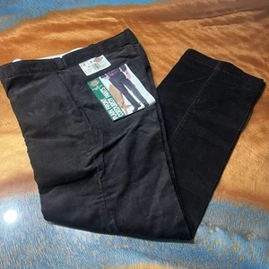 Vintage Dickies Plain Front Dark Brown Corduroy Pants 32x30 new nos Made in USA - Picture 1 of 9