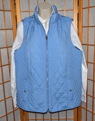 Chaleco Talbots Mujer Plus Azul Polvo Acolchado Cremallera ~Excelente Estado~ Talla X Foto 1 de 4