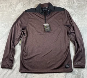 Nike Golfschläger Herren Medium Pflaume & Schwarz Dri-Fit Langarm 1/4 Reißverschluss Pullover Neu mit Etikett - Bild 1 von 13