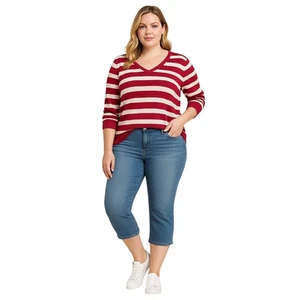 Jeans capri Nine West "Chrystie" - Para mujer Talla 12 - Denim lavado claro - Imagen 1 de 7