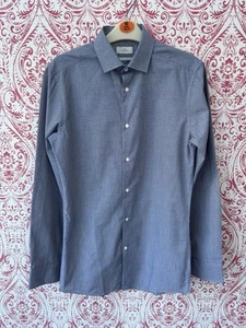 Next Men’s Slim Fit Long Sleeve Shirt Size 14.5 in Blue - Picture 1 of 7
