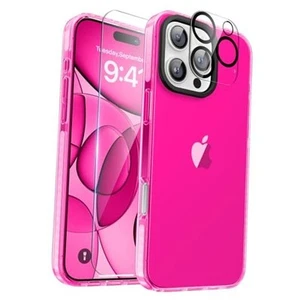 Neon Clear Case for iPhone 16 Pro Max for iPhone 16 Pro Max (6.9inch) Neon Rose - Photo 1 sur 8