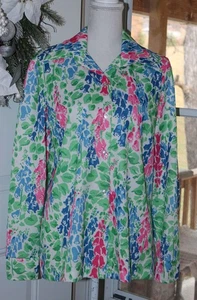 Vintage Randon Floral Damen Button Down Polyester Bluse Größe XL - Bild 1 von 5