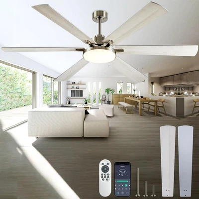 72 Inch Ceiling Fans with Lights and Remote Control,Indoor/Outdoor Flush Mount L - Image 1 of 4