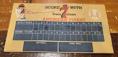 Letrero de pizarra promocional original Early SEAGRAM SEVEN CROWN 14x25 pulgadas Foto 1 de 4