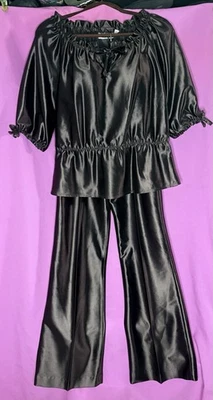 VTG  70’s Saturday Night Fever Brand Brown metallic pantsuit set palazzo disco - Image 1 of 4