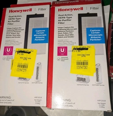 Honeywell Dual Action Hepa Type Air Purifier Filter Model HRF201B U Lot Of  2 - Image 1 of 4