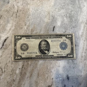 1914 $50 large-size FRN Fr. 1028 (2-B/New York) VF/VF+ - Picture 1 of 8