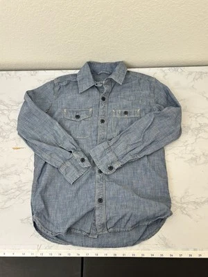 Camisa vaquera GAP para niños - Denim azul grande para jóvenes mangas largas con botones E2 Foto 1 de 4