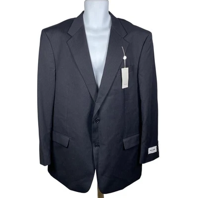 Pierre Cardin Pinstripe Suit Coat Blazer Mens Size 46R Worsted Wool 2 Button - Image 1 of 4