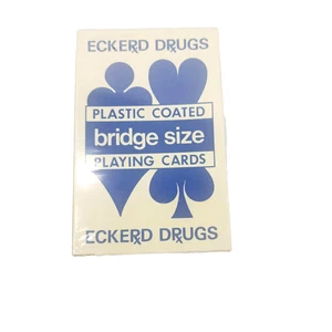 Eckerd Drugs Bridge Size Plastic Coated Playing Cards Vintage Sealed Deck  - Bild 1 von 2