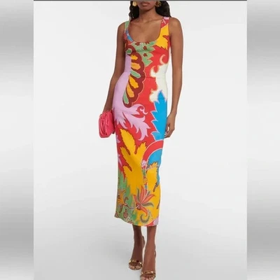 Vestido Midi Etro Vermelho Multi Blooming Estampa Paisley Tamanho 36 Tamanho 0 $2150 - Imagem 1 de 3