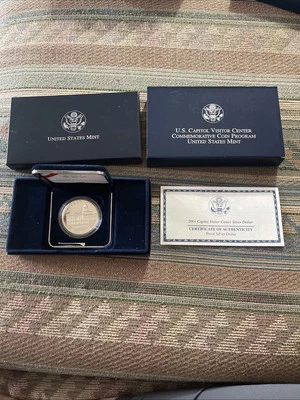 2001 US Capitol Visitor Center Proof Silver Dollar Coin - Image 1 of 3