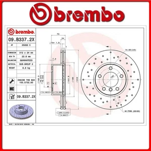 09.B337.2X#94 DISCO FRENO ANTERIORE SPORTIVO BREMBO XTRA BMW 3 Touring (E91) 320 - Foto 1 di 1