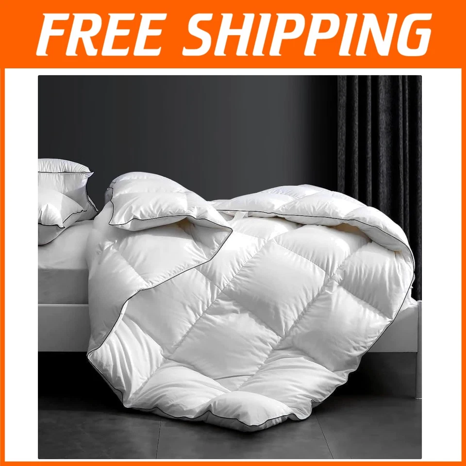 Elegante edredón de enfriamiento blanco tamaño king - edredón ligero de lujo Foto 1 de 4