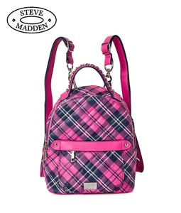 Mochila Madden NYC para mujer mini acolchada con cremallera rosa a cuadros - TOTALMENTE NUEVA CON ETIQUETAS - Imagen 1 de 6