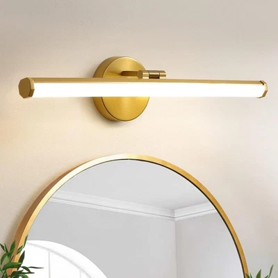 Lámpara de baño sobre espejo - Lámpara de tocador dorada 18W 4000K ángulo A Foto 1 de 4