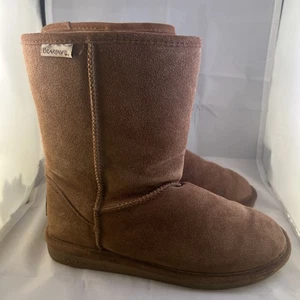 Bear Paw BearPaw Emma Short Women’s Boots Size 8.5 Tan Mid Calf Suede Sheepskin - Picture 1 of 5