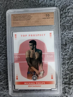 Tarjeta GTC 2008 Michael Phelps graduada 10 como nueva # 176/200 Top Prospect Foto 1 de 2