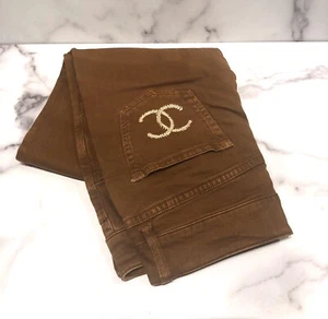 CHANEL CC Brown Straight Leg Women’s Jeans Pants - Picture 1 of 8