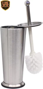 Brushed Stainless Steel Contemporary Toilet Brush Set (Silver) Metal Toilet Bowl - Picture 1 of 6