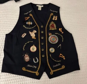 Carol Horn Workshop Ladies L Equestrian Themed Vest w/Embroidered Horse Theme - Picture 1 of 8