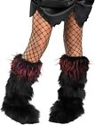 Funky Fur Boot Covers Furry Leg Warmers Black Halloween Child Costume Accessory