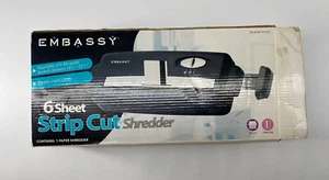 NEW Embassy 6 Sheet Paper Credit Card Shredder Strip Cut TS60 - Picture 1 of 3