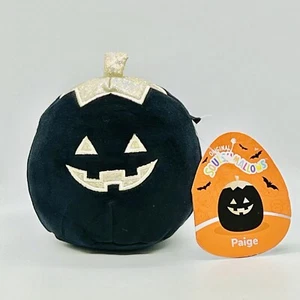 Squishmallows Paige the Black Jack O Lantern Pumpkin Plush 2023 Gold Accents - Picture 1 of 12