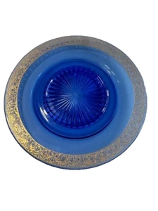 Vintage Teller Kobaltblau Goldrand - Bild 1 von 5