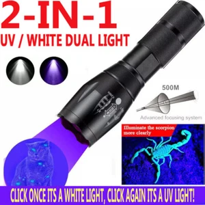 Super Bright 120000lm UV Torch Ultra Violet Flashlight Blacklight Light Lamp LED - Picture 1 of 24