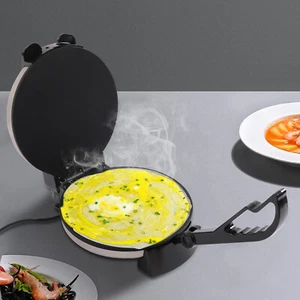 10 Pollici Elettrico Chapati Roti Maker Flatbread Electric Tortilla Maker 1800W - Foto 1 di 17