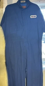 Vintage MOBIL Gas Station Attendant Mechanic’s Coveralls Lg Short Sleeve Post BL - Picture 1 of 4