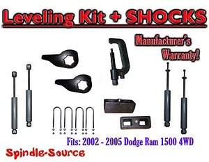 1-3" /2" Torsion Leveling KIT + Shocks + TOOL FOR 02 - 05 Dodge RAM 1500 4x4 4WD - Foto 1 di 1